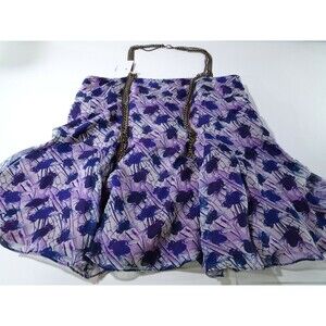 Gryphon New York Women's Purple Print Silk Chain Swing Top Sz S NWOT 395